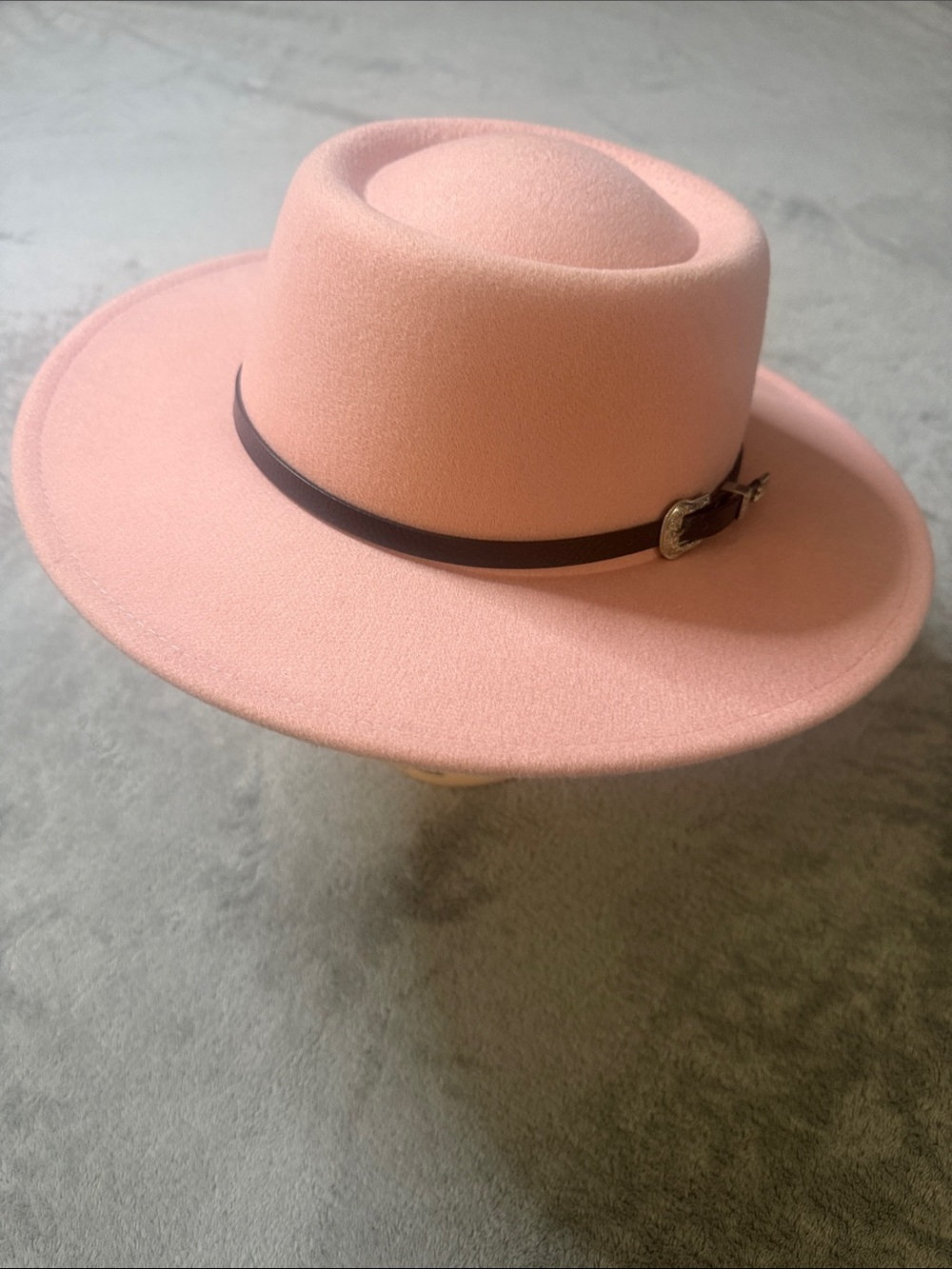 Women's Pink Felt Rancher Hat with Buckle Band